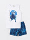 Crew Neck Batman Printed Boy Athlete and Marine Shorts